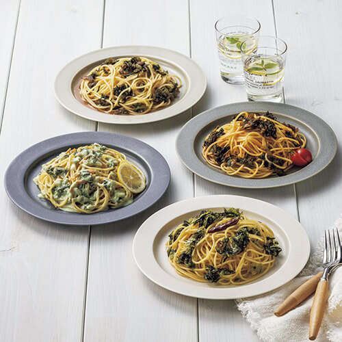 広島菜パスタソース さらっとトマト・豆乳レモンクリーム・ほんのり梅風味・和風ペペロンチーノ 各1袋