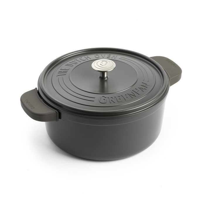 ＜グリーンパン＞フェザーウェイト ココットラウンド 22cm グレー